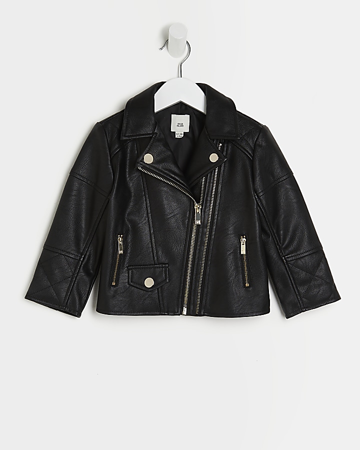 Baby boy leather hot sale jacket river island