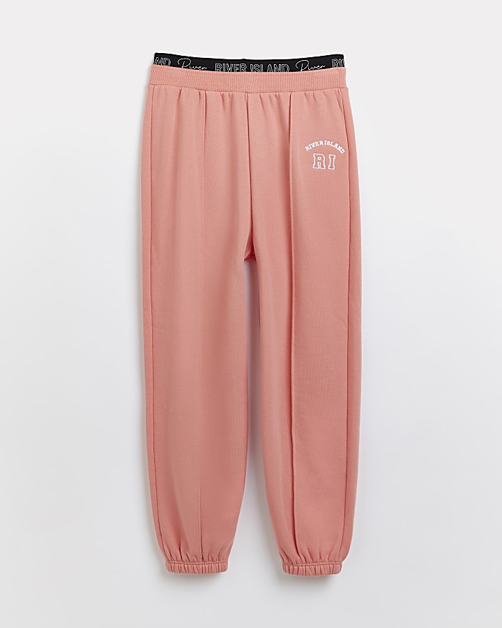 Girls orange RI waistband joggers