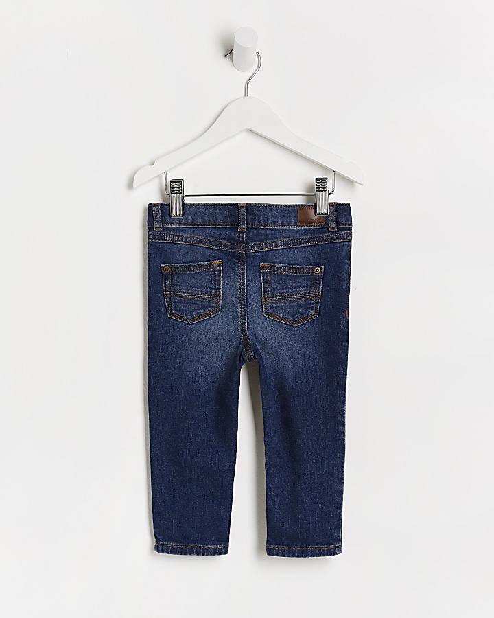 Mini boys blue rip skinny jeans