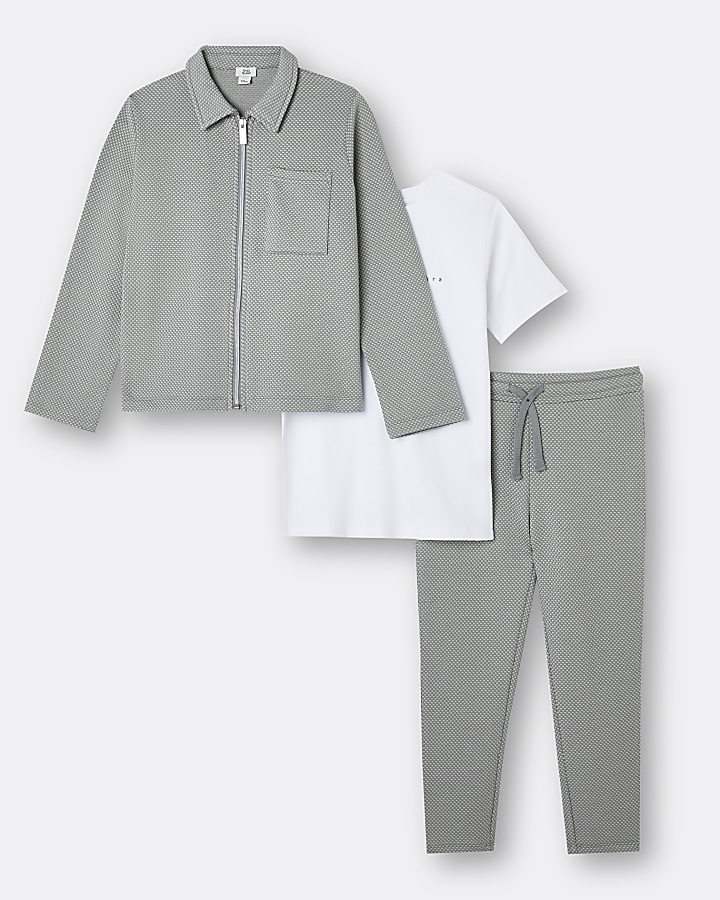 Boys green Maison Riviera jogger outfit