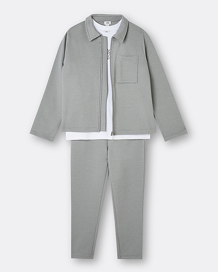 Boys green Maison Riviera jogger outfit
