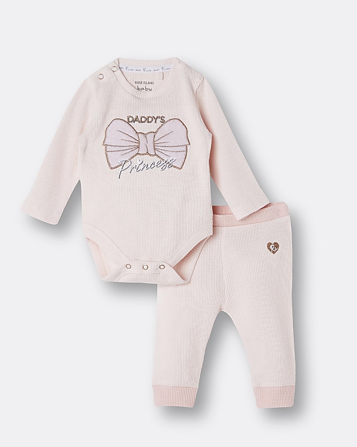 Baby girls 'daddy's girl' waffle outfit