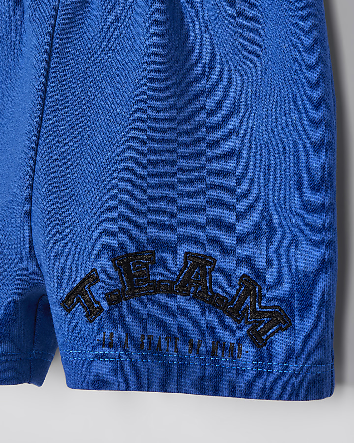 Mini boys blue 'T.E.A.M' hoodie outfit