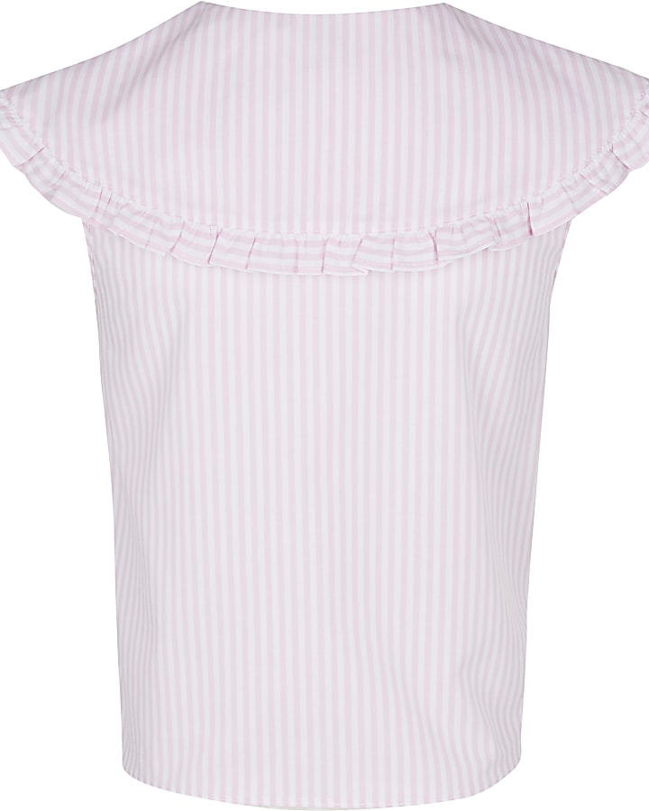 Age 13+ girls pink tie front blouse top