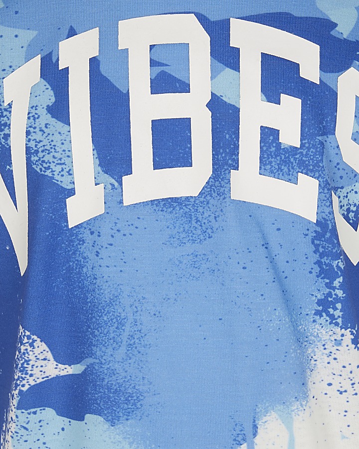 Boys blue 'Vibes' drip t-shirt