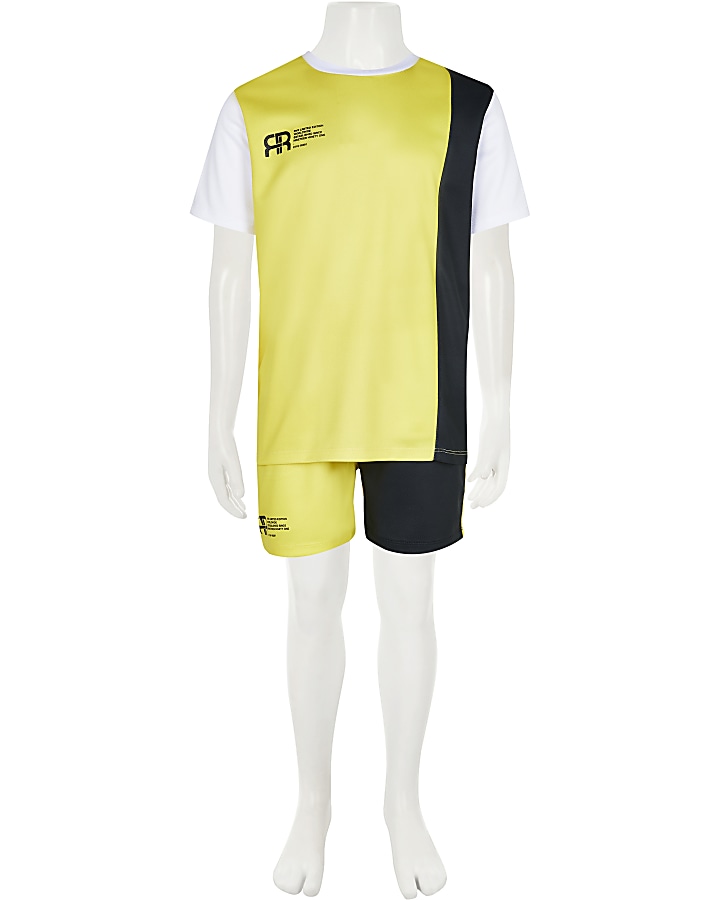 Boys yellow mesh t-shirt and short outfit