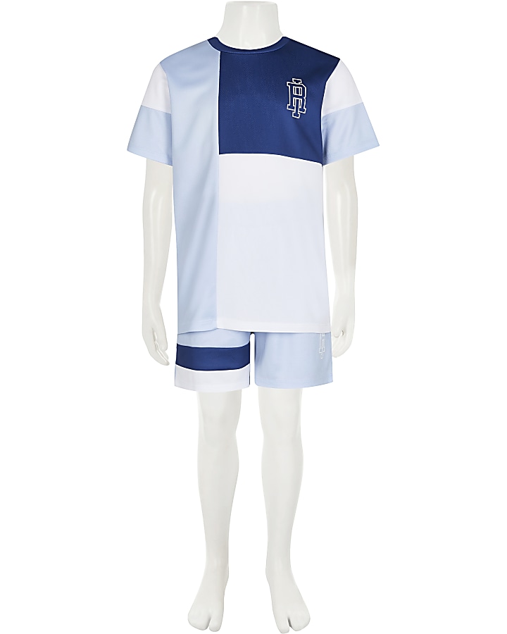 Boys blue mesh t-shirt and short outfit