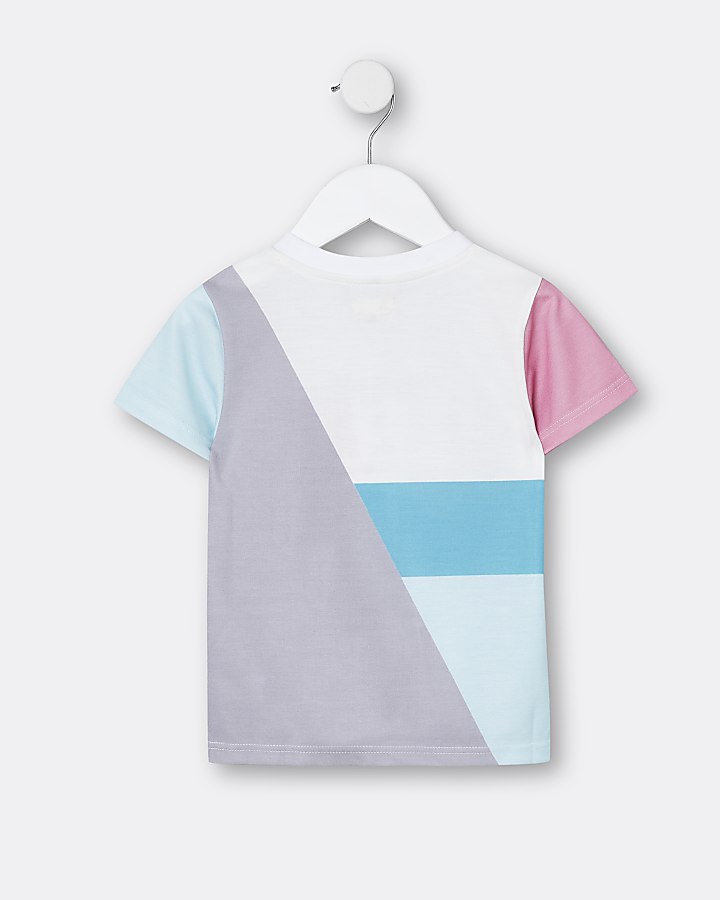 Mini boys grey 'Legend' colour block t-shirt