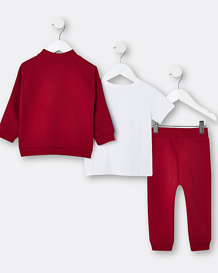 Mini boys red RI 3 piece tracksuit outfit
