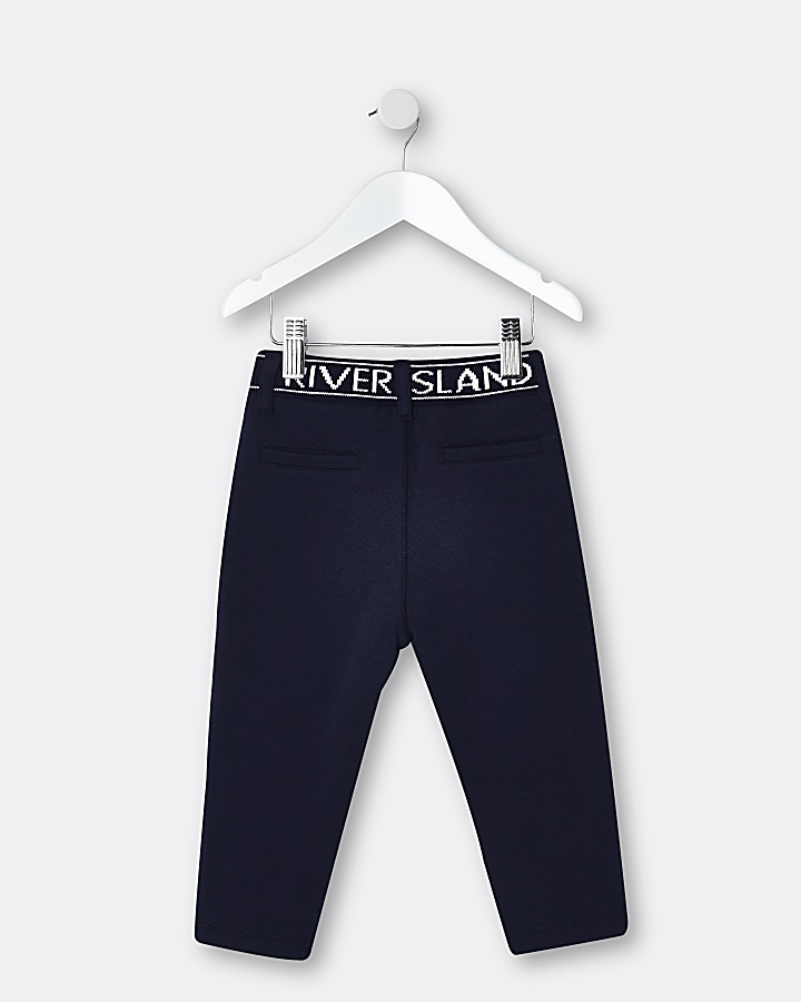 Mini boys navy RI branded trousers