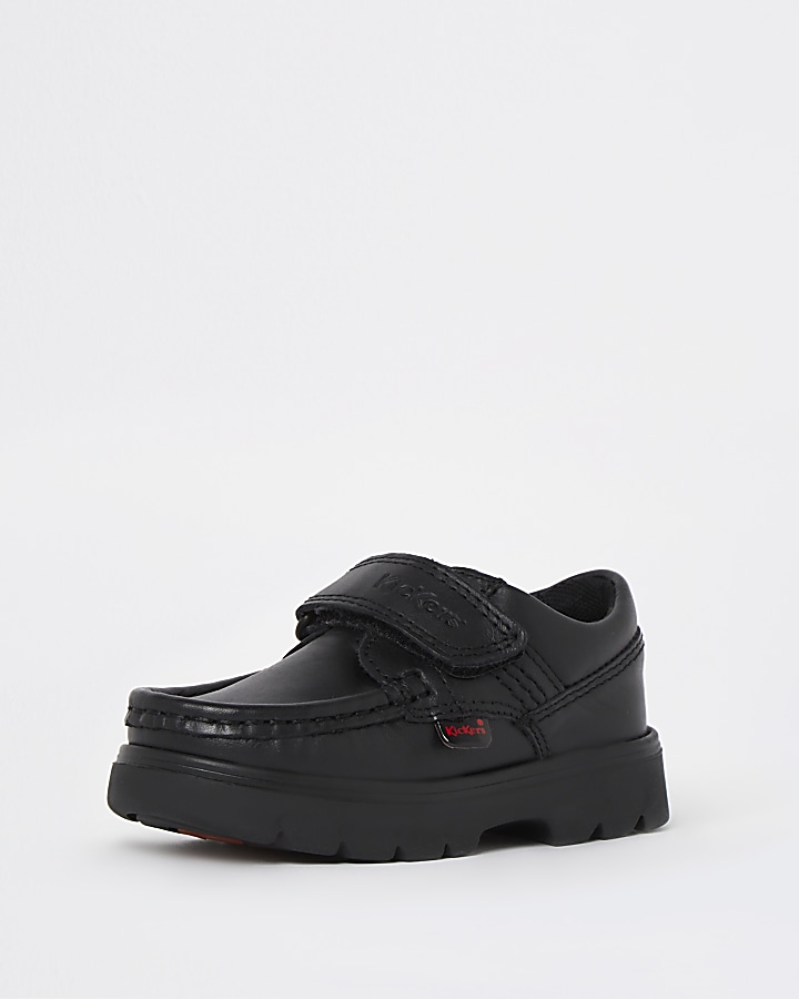 Mini boys black Kickers leather shoes