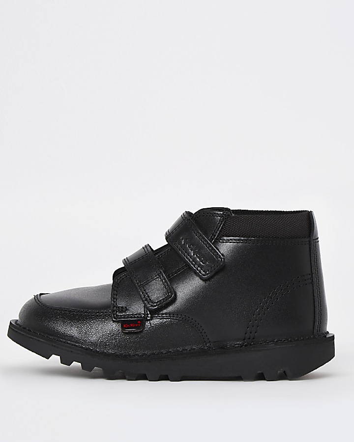 Boys black Kickers leather shoes