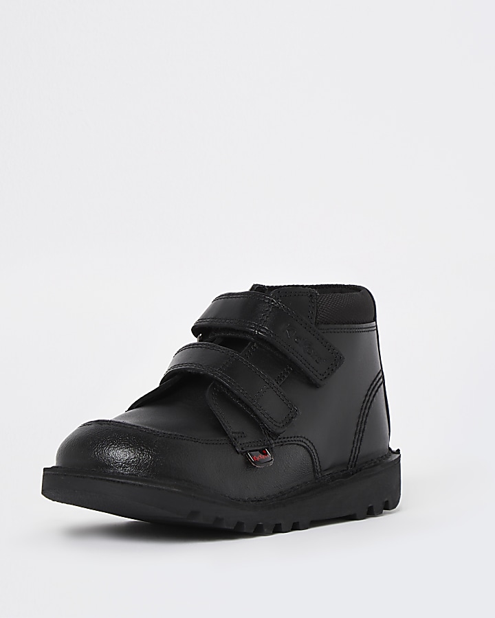 Boys black Kickers leather shoes