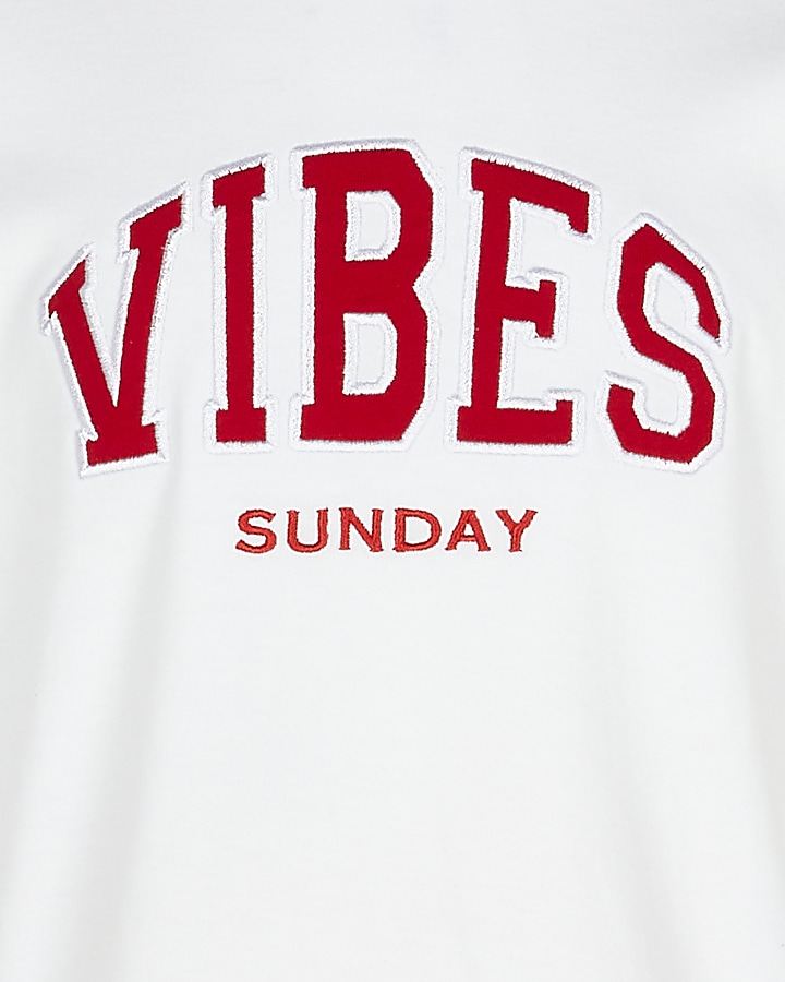 Boys white 'Vibes Sunday'