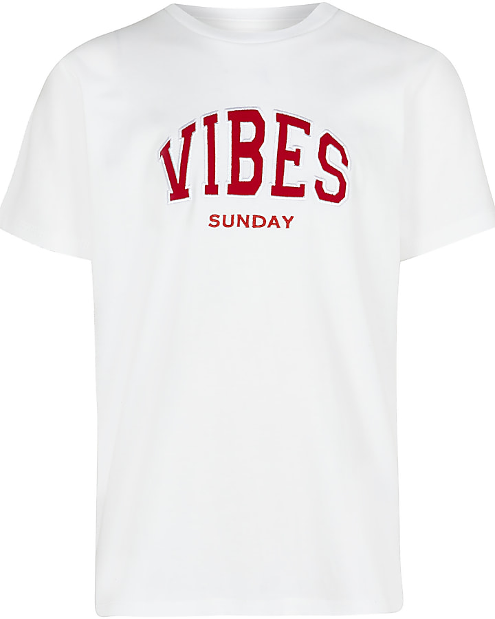 Boys white 'Vibes Sunday'
