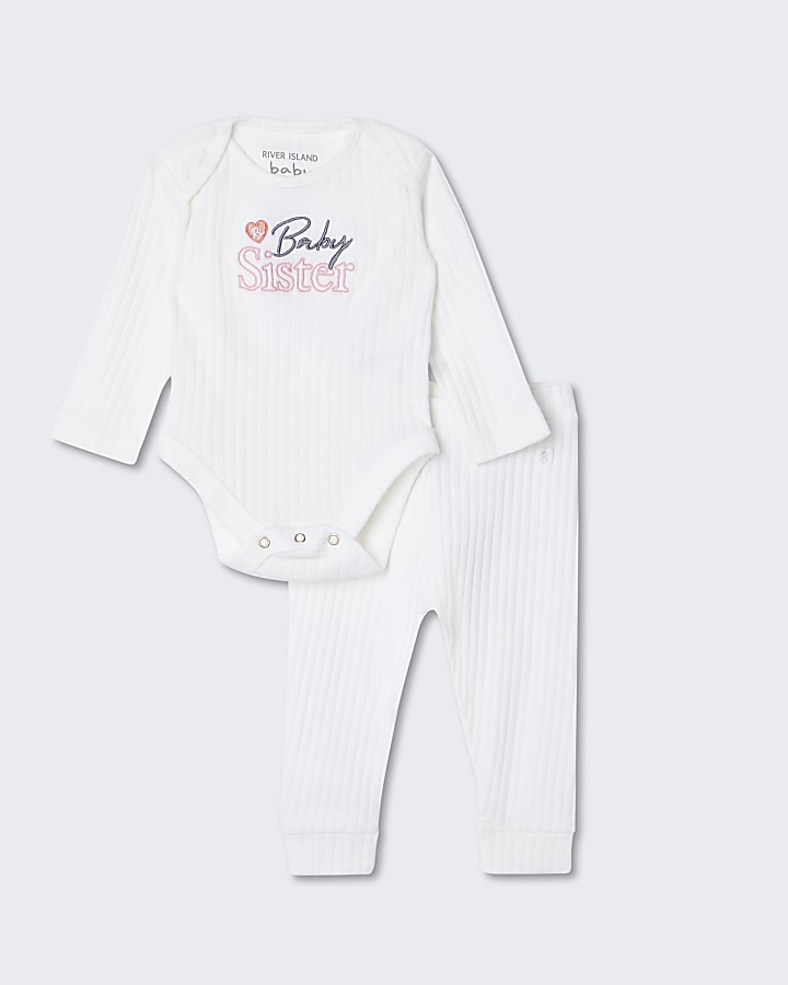Baby white 'Baby sister' outfit