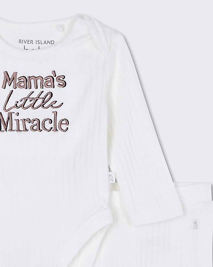 Baby white 'Mama's Little Miracle' outfit