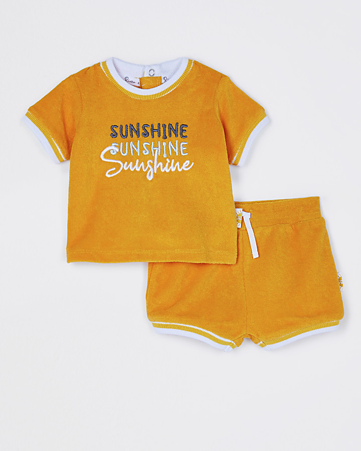 Baby yellow 'Sunshine' t-shirt outfit