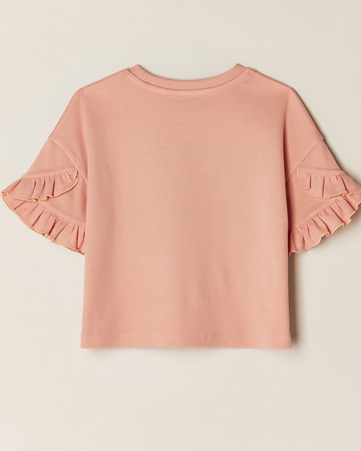 Girls orange 'Save our bees' frill t-shirt
