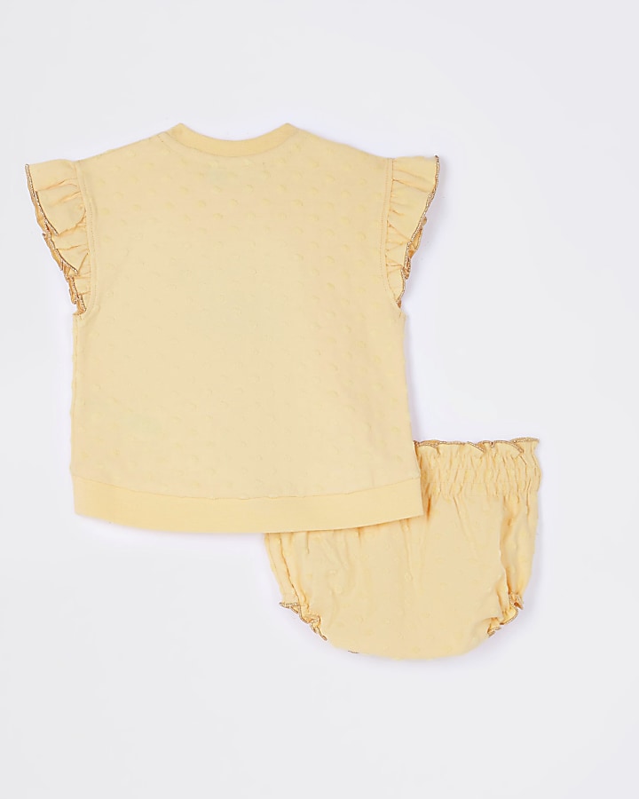 Baby yellow 'Little Sister' bloomer outfit