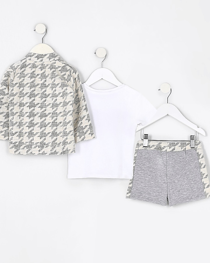 Maison Riviera mini boys grey dogtooth outfit