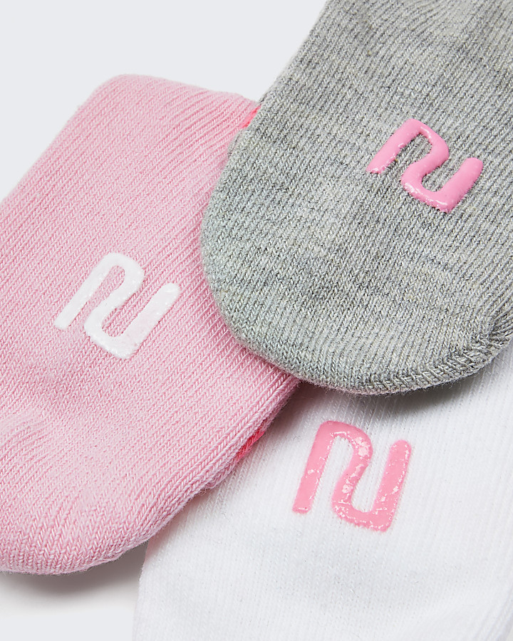 Mini girls pink zebra print socks 5 pack