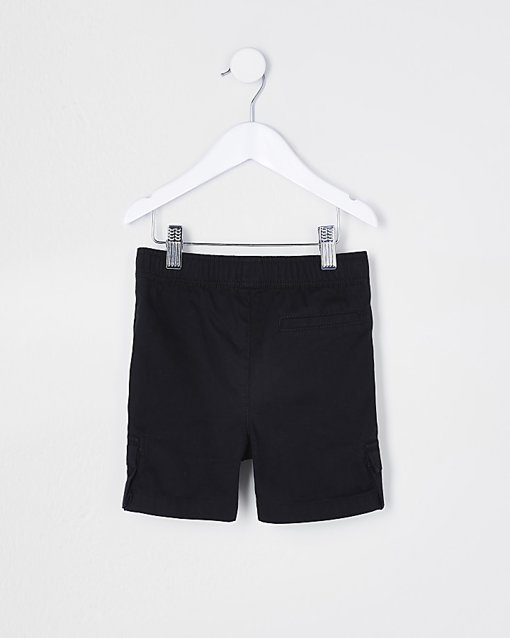 Mini boys black RI cargo shorts
