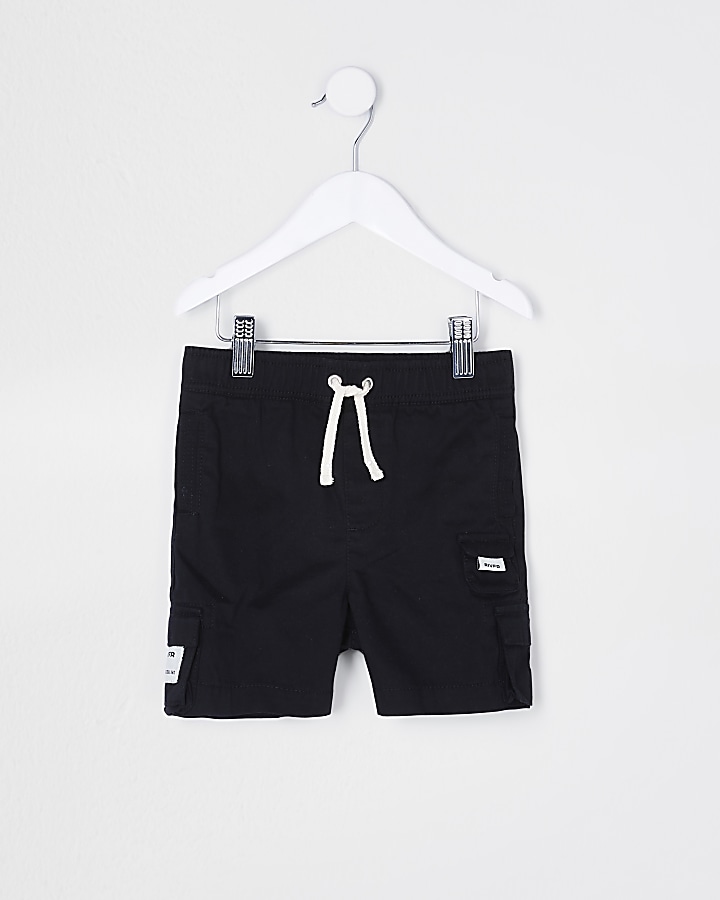 Mini boys black RI cargo shorts