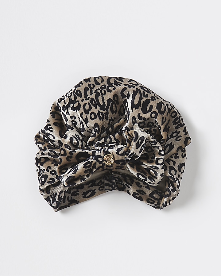 Girls leopard print turban