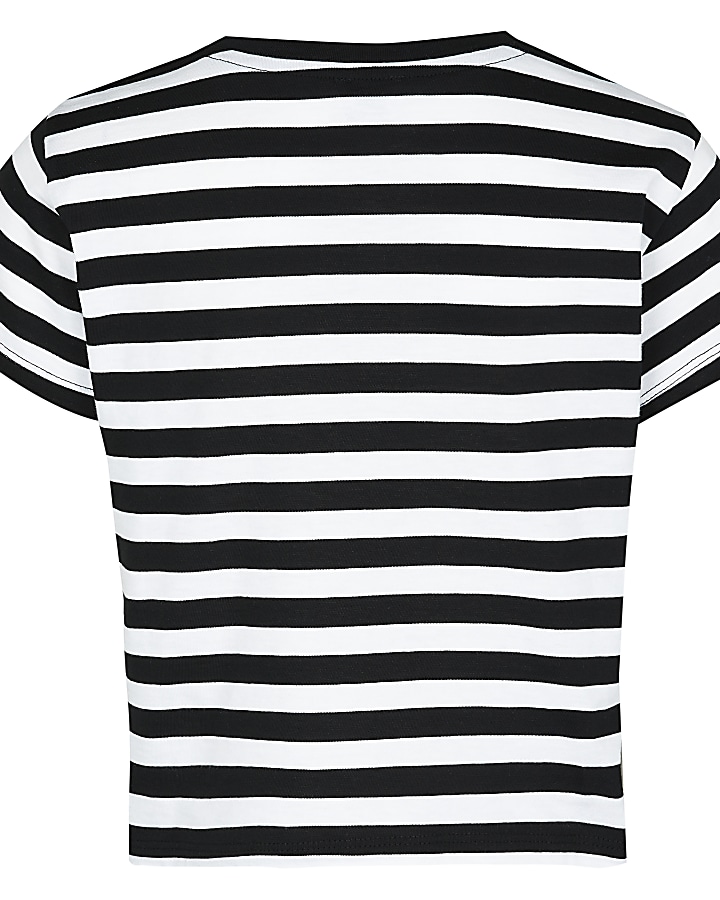 Girls black stripe love t-shirt