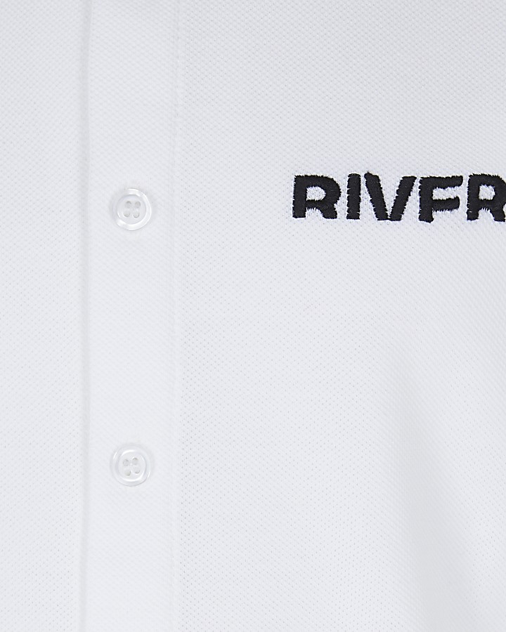 Boys white River polo shirt
