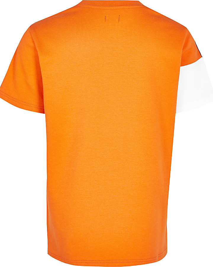 Boys orange block t-shirt