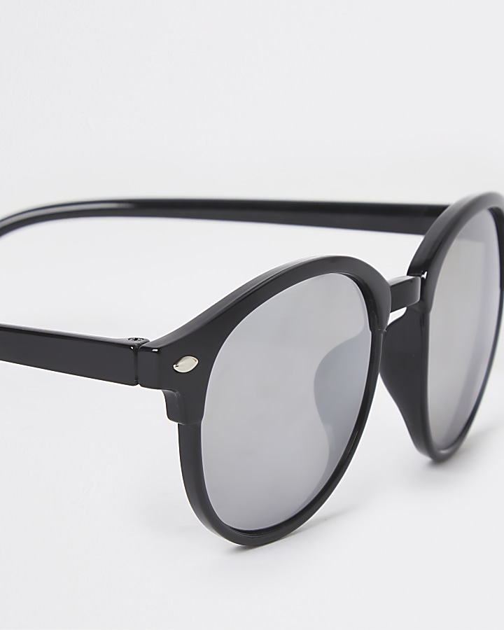 Boys black round frame sunglasses
