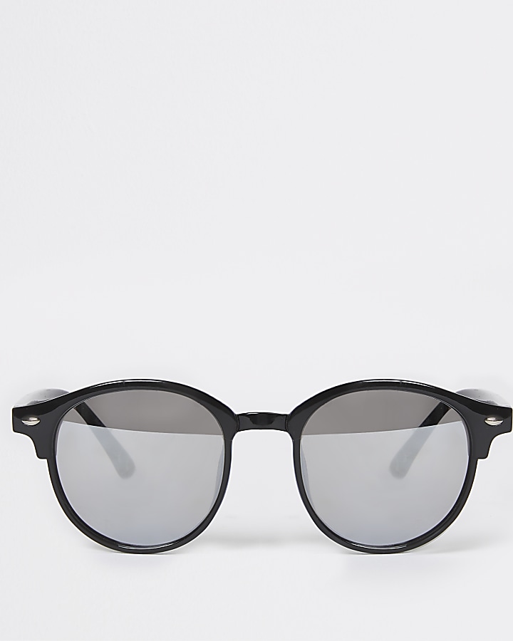 Boys black round frame sunglasses