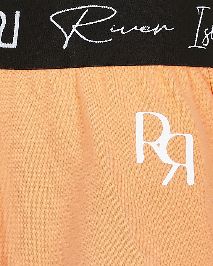 Girls orange RI waistband shorts 2 pack