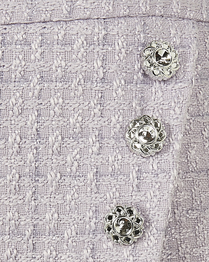 Girls purple button detail wrap skort