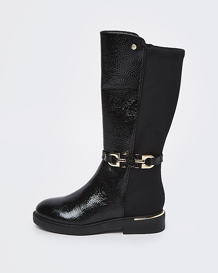 Girls black clearance tall boots