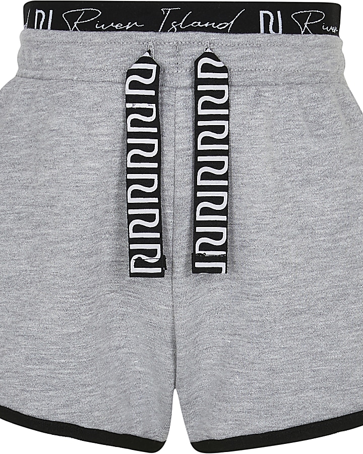 Girls grey RI runner shorts