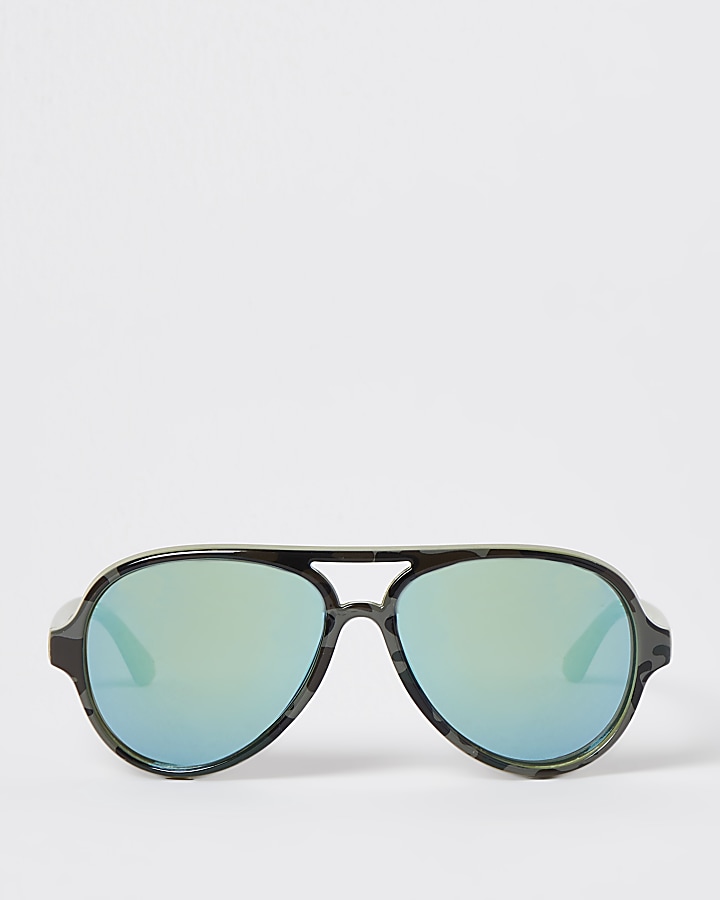 Mini boys khaki camo aviator sunglasses