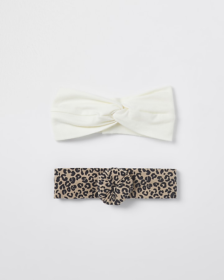 Cream leopard headbands 2 pack