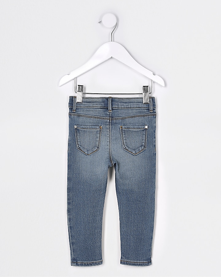 Mini girls blue comfort mid rise jeans