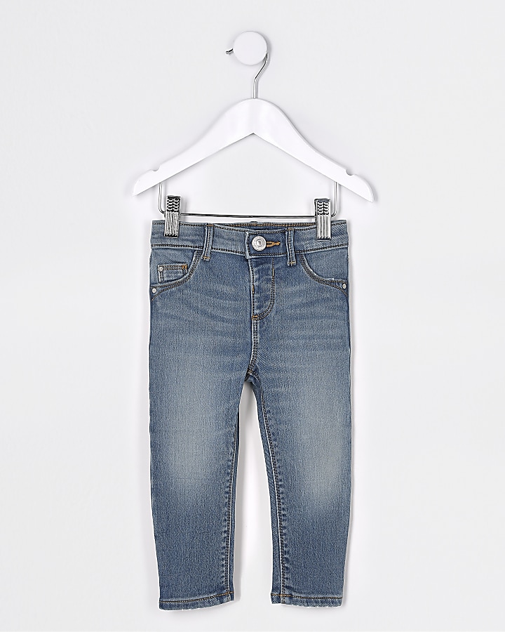 Mini girls blue comfort mid rise jeans