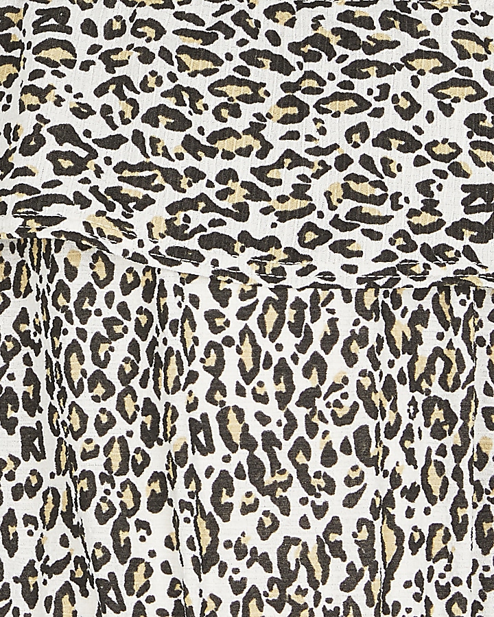 Girls black leopard print playsuit