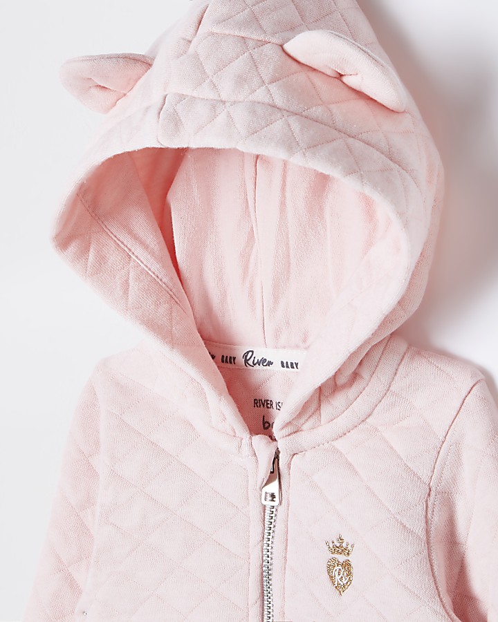 Baby pink quilted all In one