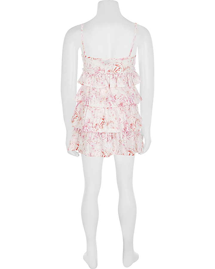 Girls pink RVR cami and skirt outfit
