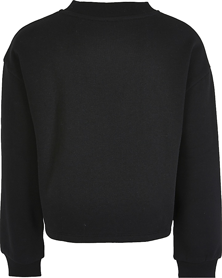 Girls black 'Be amazing' print sweatshirt
