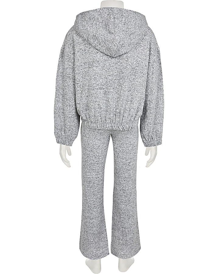 Girls grey 'L'amour' cosy hoodie outfit