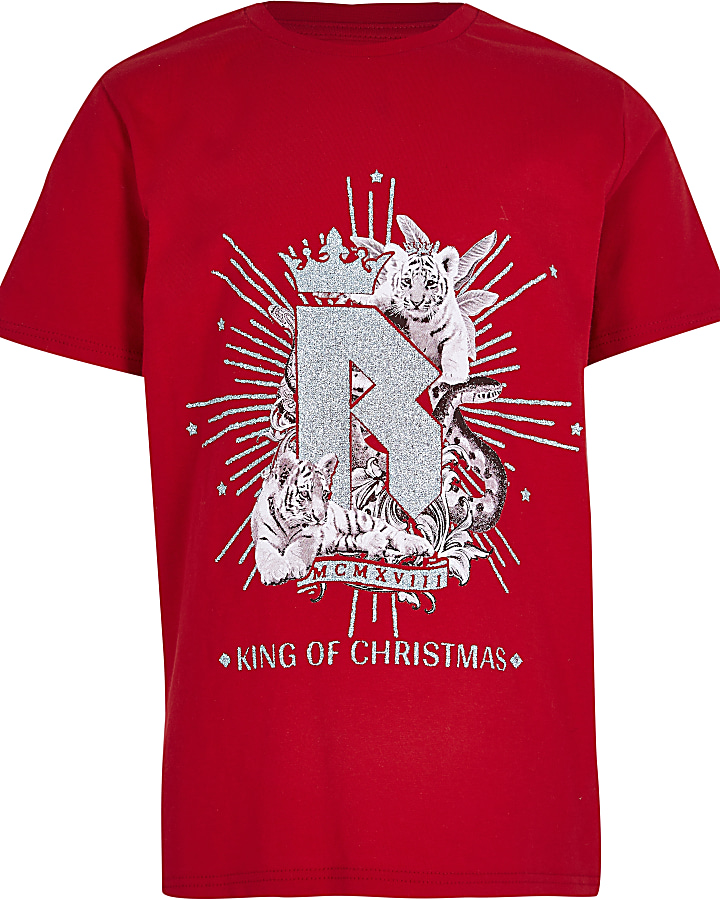 Boys red 'Christmas Prince' t-shirt