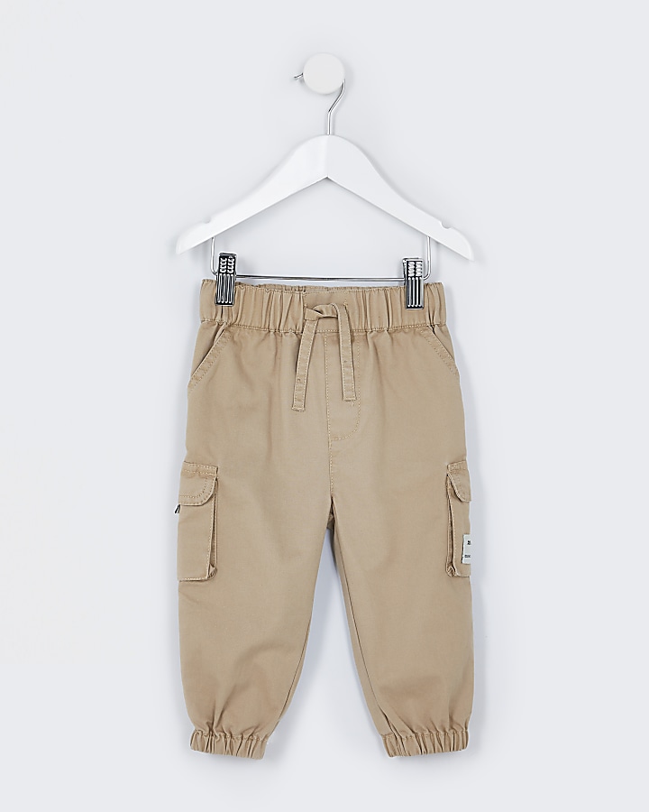 Mini boys stone cargo trousers