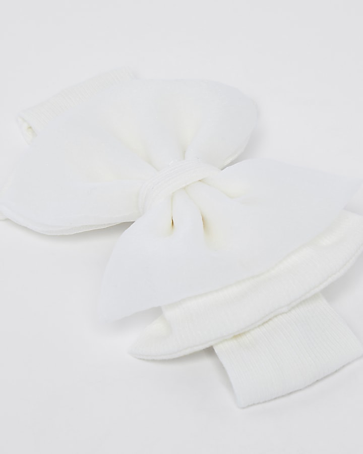 Baby white organza bow headband
